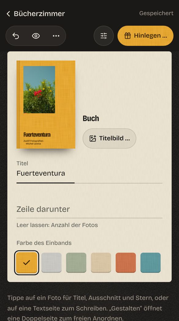 Bildschirmfoto: Einband