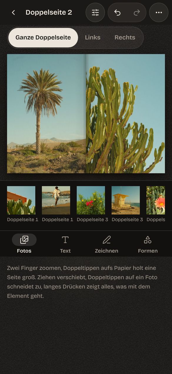 Bildschirmfoto: Frei gestalten